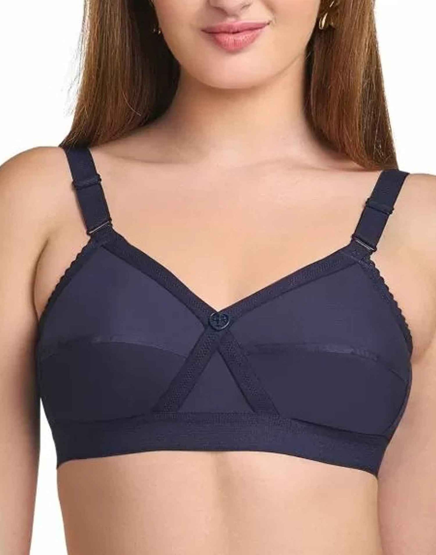 NON PADDED BRA RIZA KRUTHIKA PLAIN SAPPHIRE E6832 160326BR
