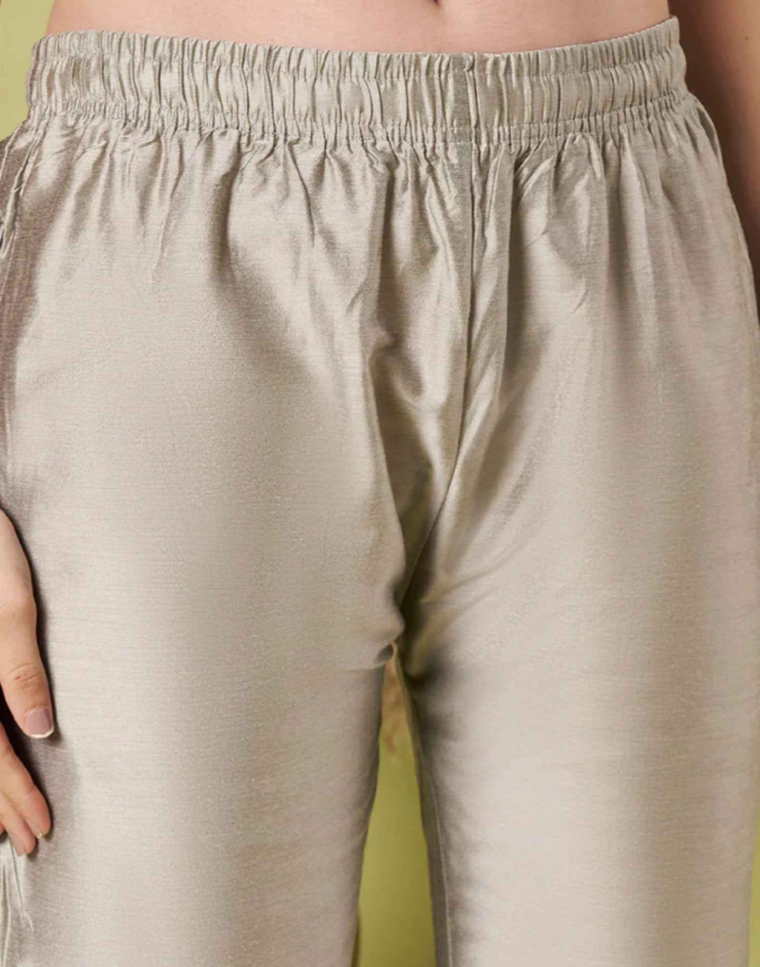 METALLIC STRAIGHT PANTS SILVER E6970-71 120526SP