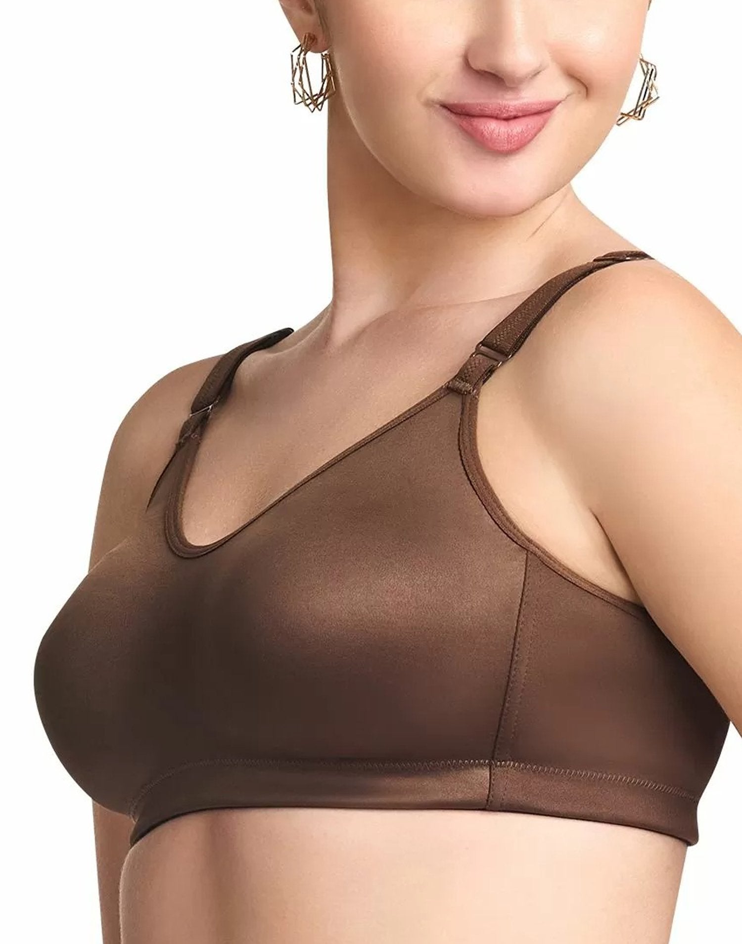 NON PADDED BRA RIZA SUPER FIT CHOCOLATE E6777 250226BR - ELENTRA DESIGNS BY NIMI HEINS