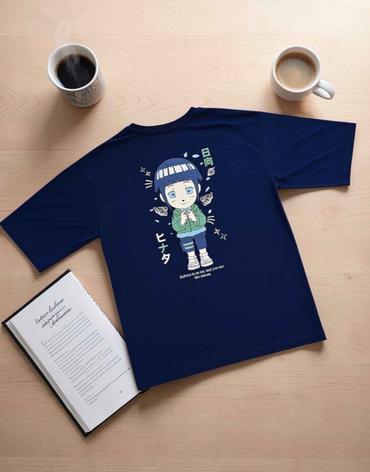 LADIES T-SHIRT DOWN SHOULDER DARK BLUE E6266-67 110326LT - ELENTRA DESIGNS BY NIMI HEINS