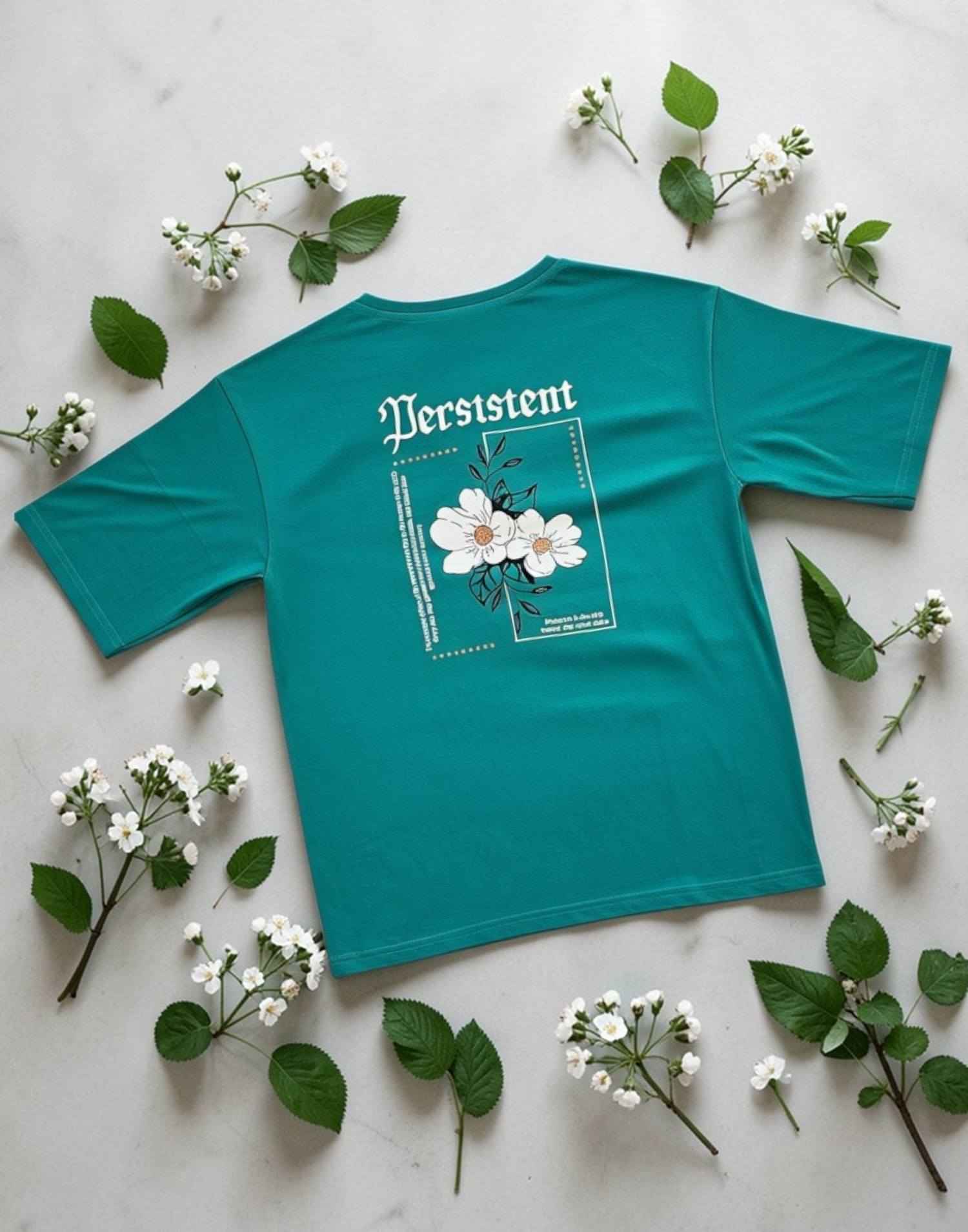 LADIES T-SHIRT DOWN SHOULDER DARK SEA GREEN E6266-67 110326LT - ELENTRA DESIGNS BY NIMI HEINS