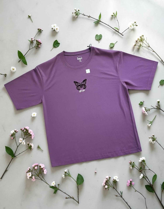 LADIES T-SHIRT DOWN SHOULDER GRAPE E6266-67 110326LT