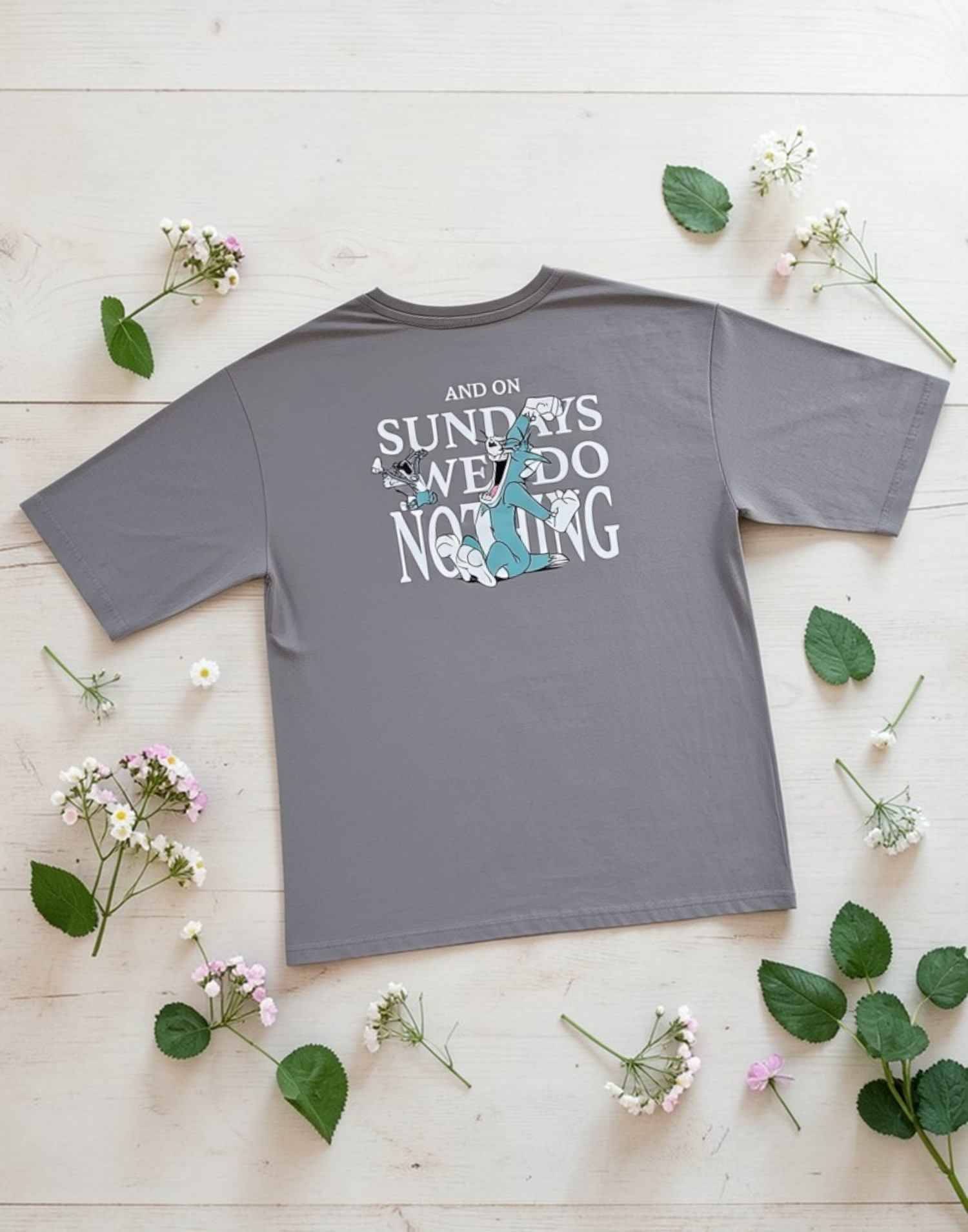 LADIES T-SHIRT DOWN SHOULDER GRAY E6266-67 110326LT - ELENTRA DESIGNS BY NIMI HEINS