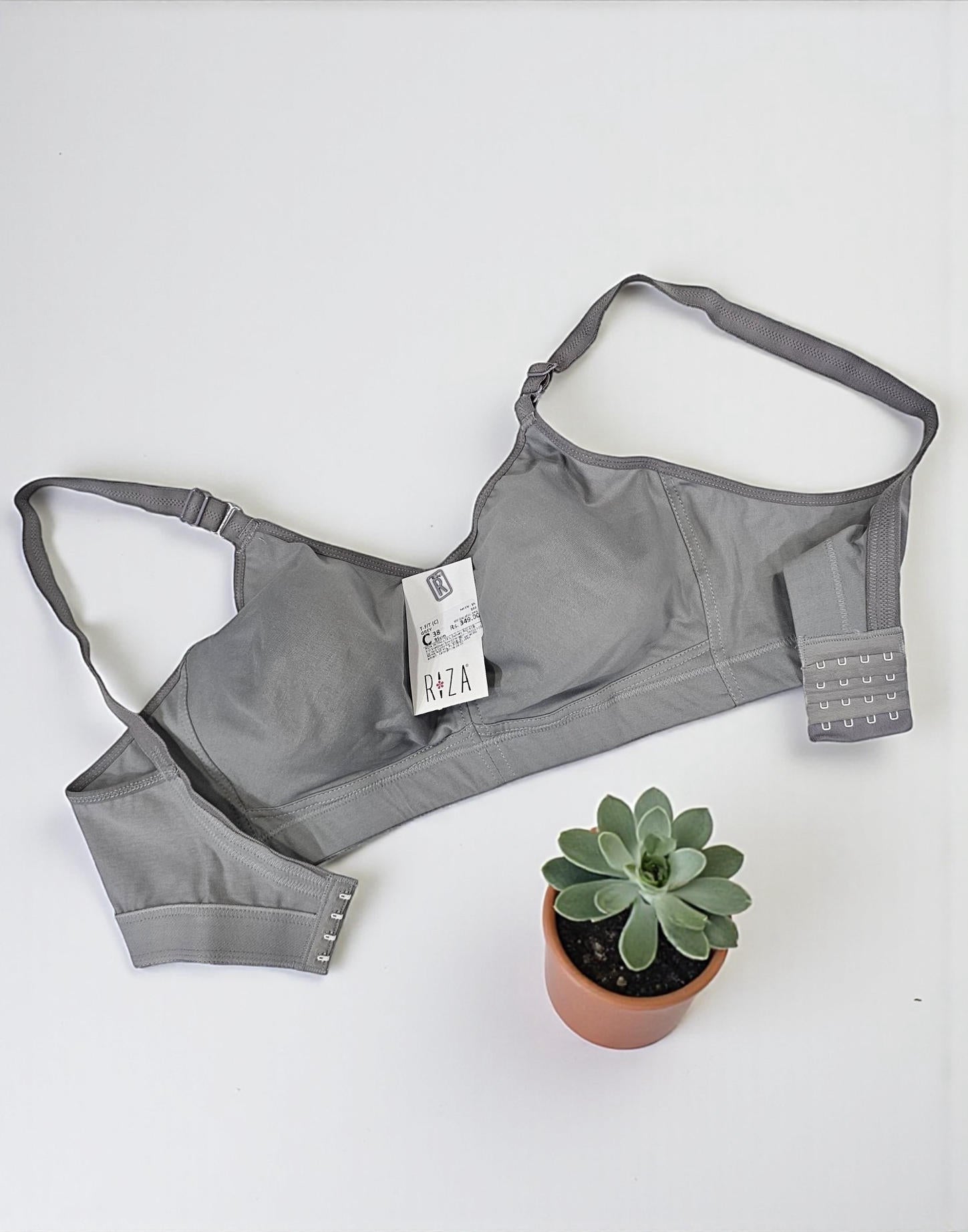 NON PADDED BRA RIZA T FIT GRAY E6778 250226BR - ELENTRA DESIGNS BY NIMI HEINS
