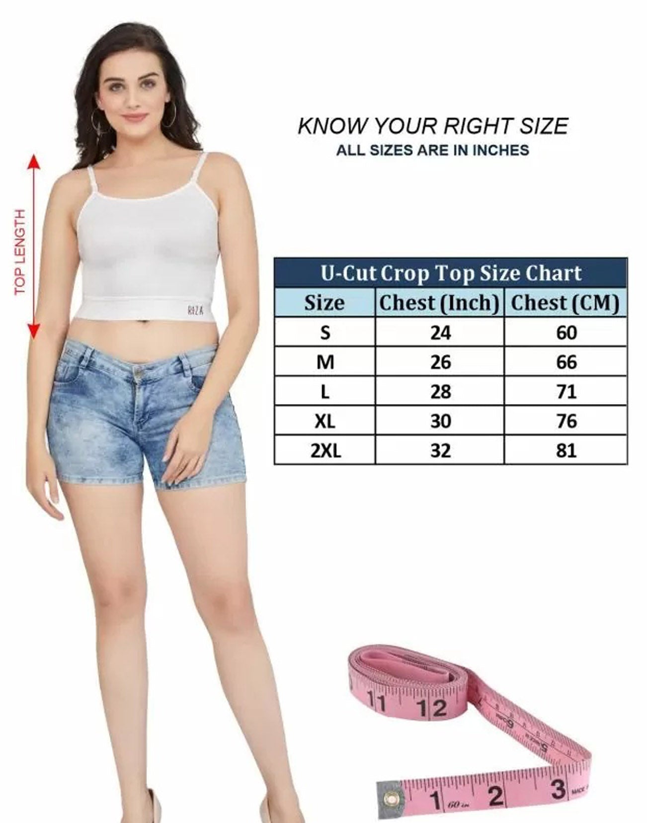 CAMISOLE RIZA CROP TOP U CUT WHITE E6931 280426CL - ELENTRA DESIGNS BY NIMI HEINS