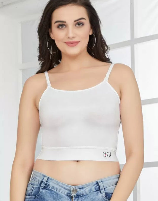 CAMISOLE RIZA CROP TOP U CUT WHITE E6931 280426CL - ELENTRA DESIGNS BY NIMI HEINS