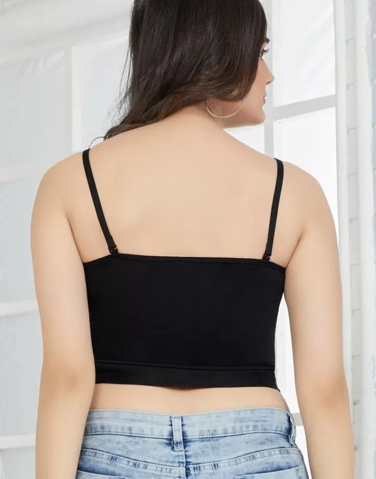 CAMISOLE RIZA CROP TOP U CUT BLACK E6931 280426CL - ELENTRA DESIGNS BY NIMI HEINS
