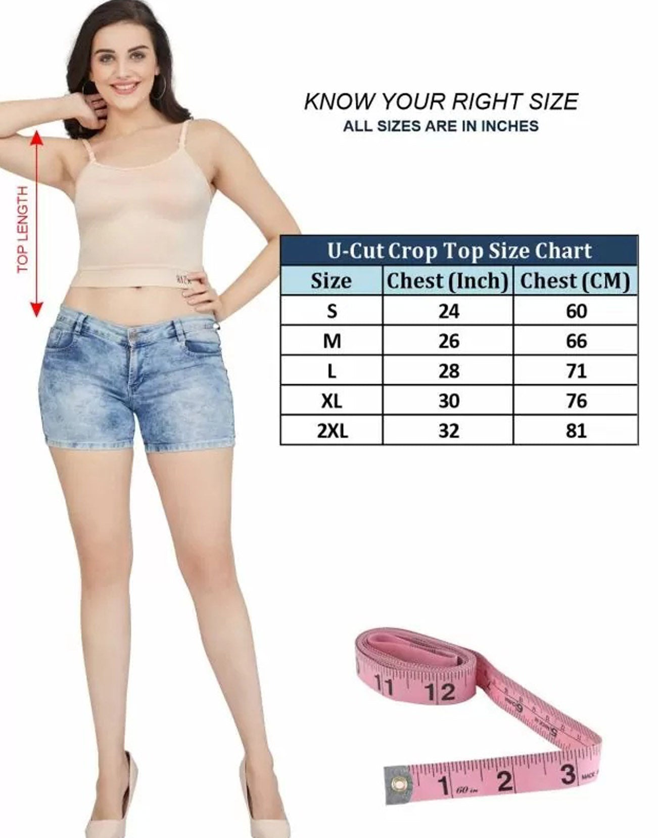 CAMISOLE RIZA CROP TOP U CUT SKIN E6931 280426CL - ELENTRA DESIGNS BY NIMI HEINS