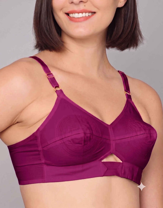 NON PADDED BRA COTTON ROUND STITCH COLLIN COUTURE PURPLISH PINK E5460 110626BR