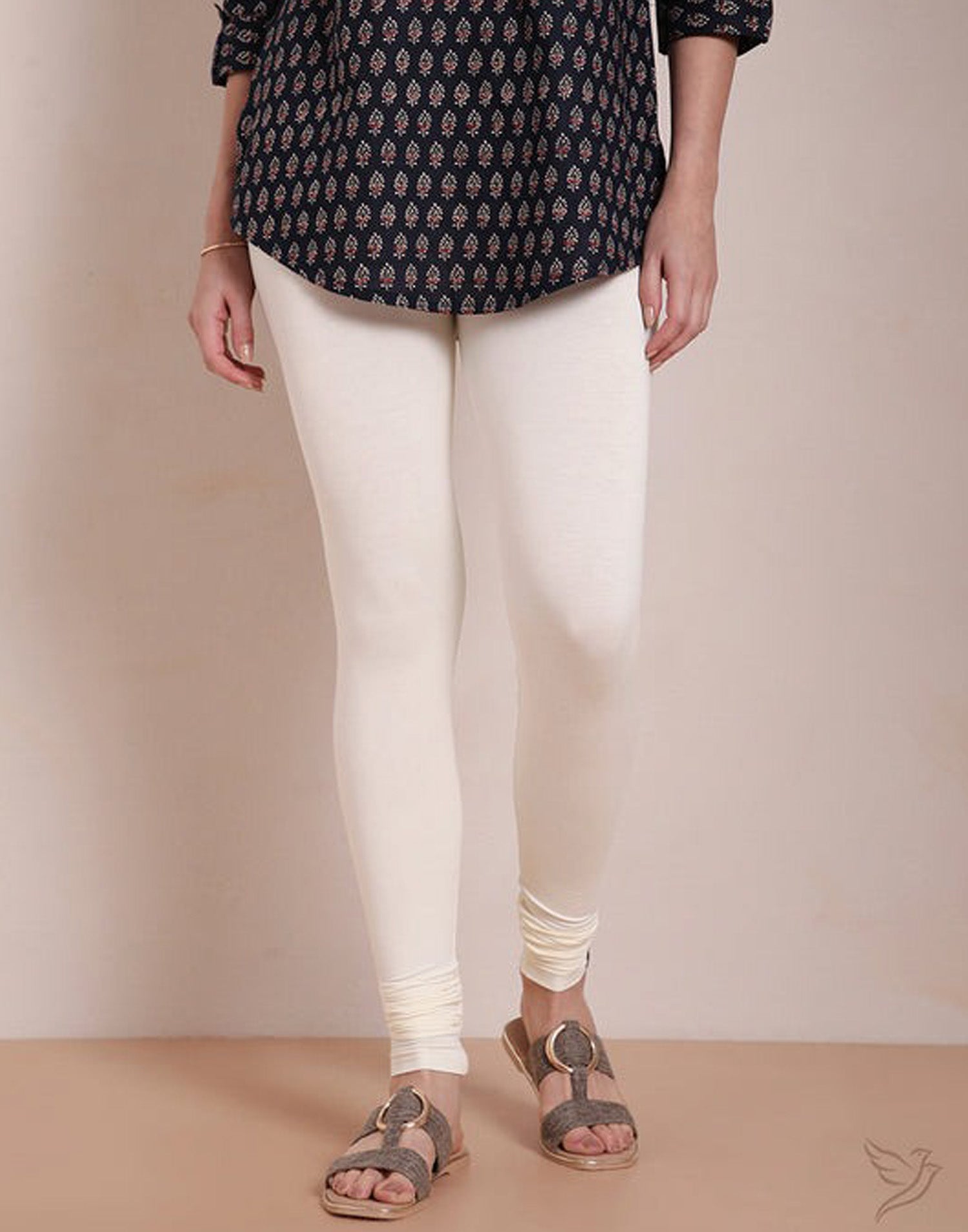 LEGGINGS VISCOS TWIN BIRDS VANILLA E4428 080326LG - ELENTRA DESIGNS BY NIMI HEINS