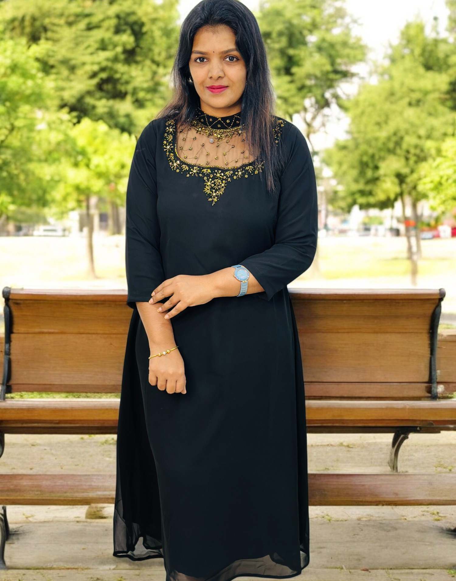 KURTIS A-LINE JEWEL NECK BLACK