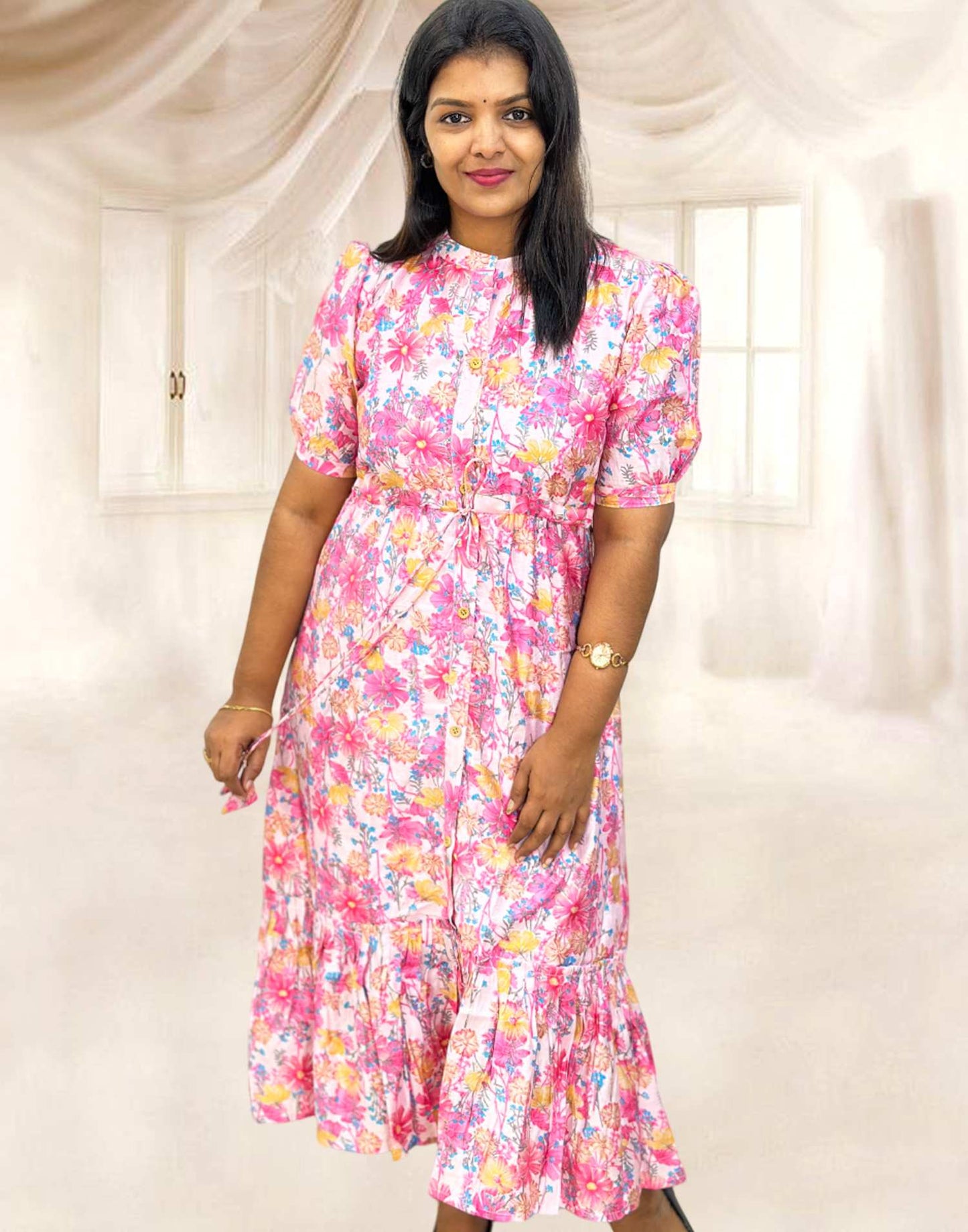 250824A (E3881) FROCK PATTERN - Pink