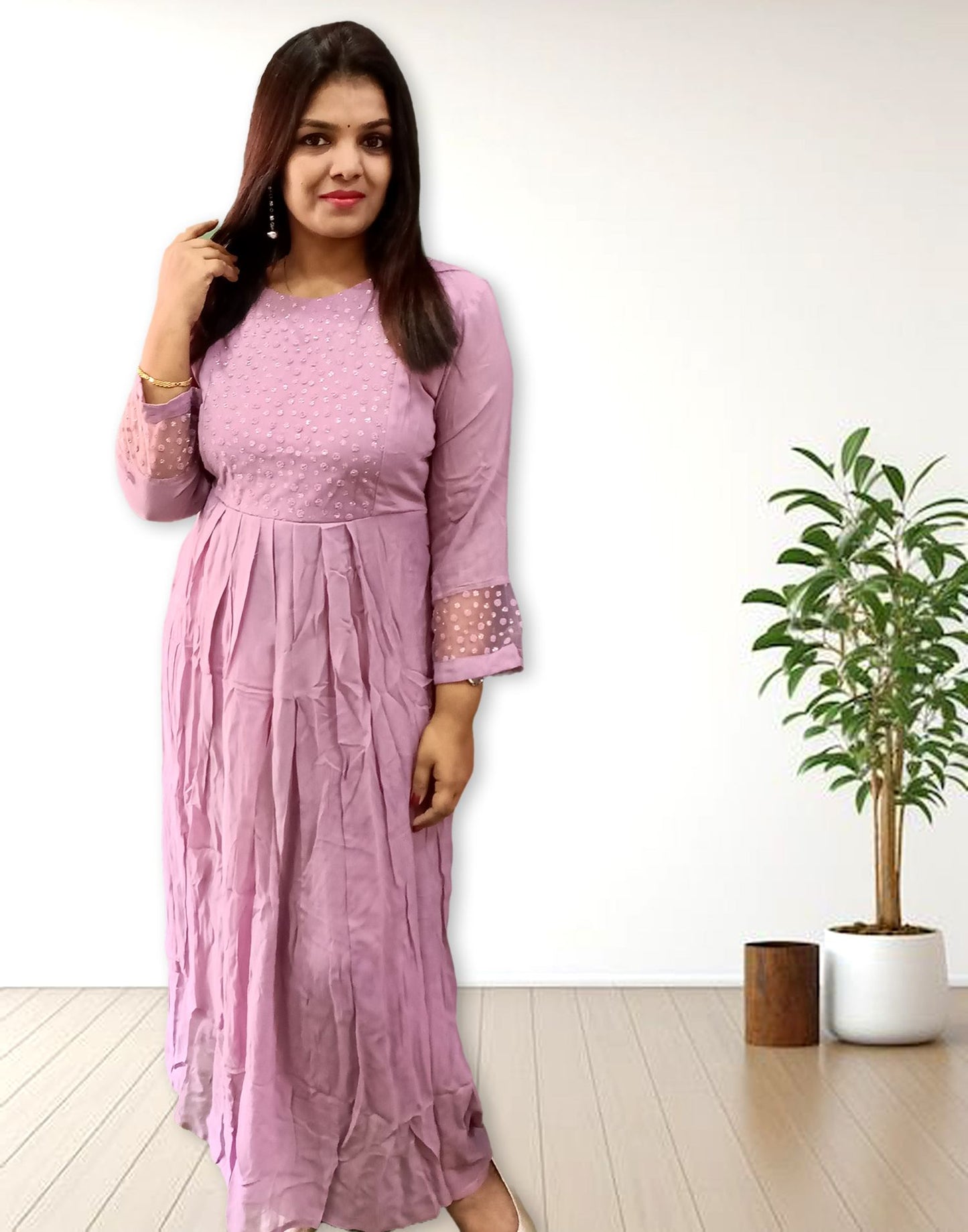 270724A (B4U1536) OFFER ZONE SEMI GOWN - Onion Pink