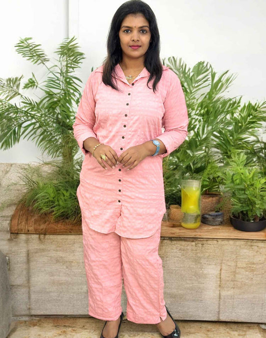 250325K (E5455) CO-ORD SET - Peaches Pink