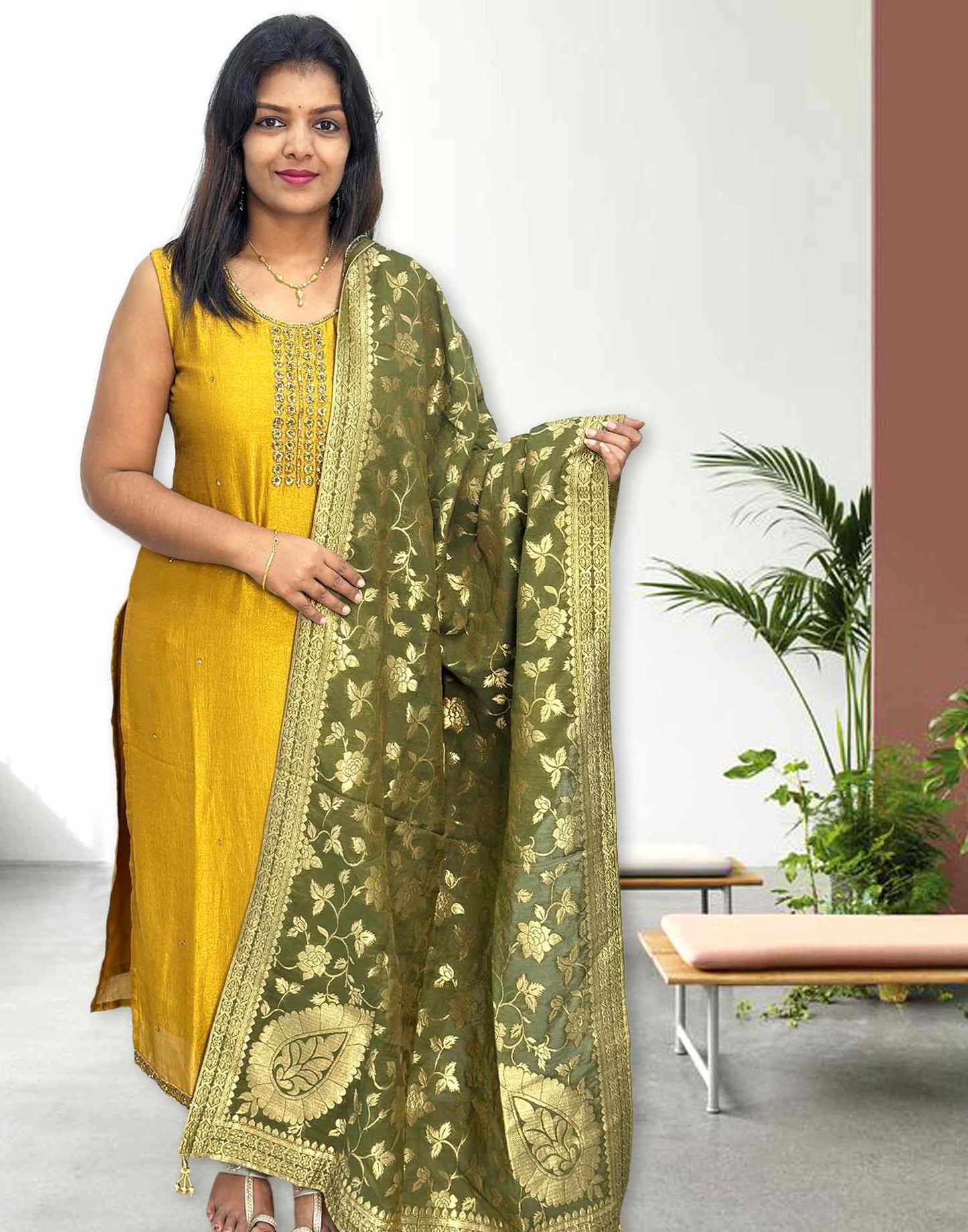 290824A (E2345) ONAM READY TO WEAR - Mustard Yellow