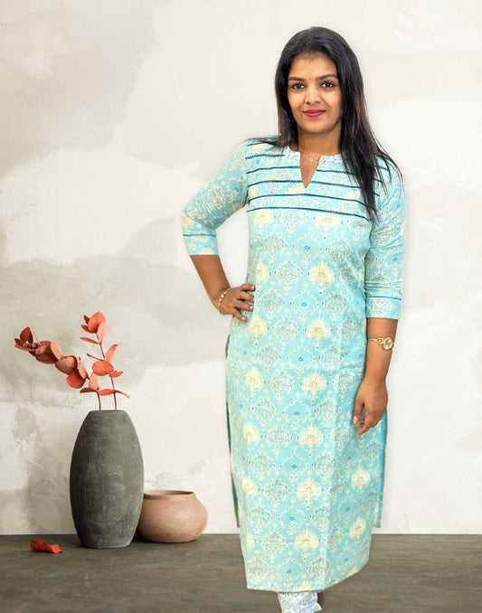 230524B (E3867) KURTI SET - Sea Green