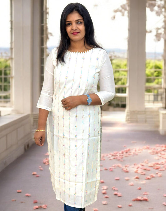 070425A (E5472) SEMI PARTYWEAR - Off White