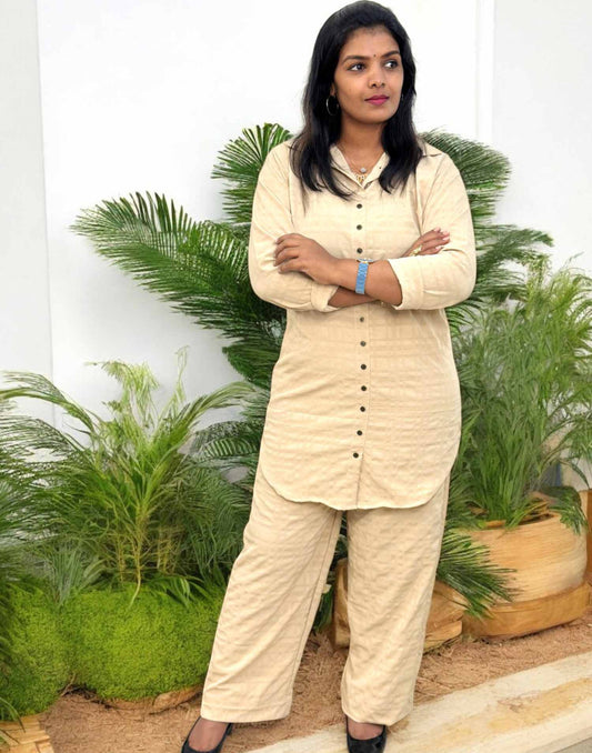 250325K (E5455) CO-ORD SET - Beige