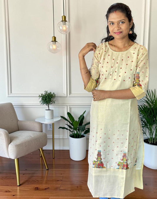 KURTIS ONAM SPECIAL GOLDEN 2 E4131 130824K - ELENTRA DESIGNS BY NIMI HEINS