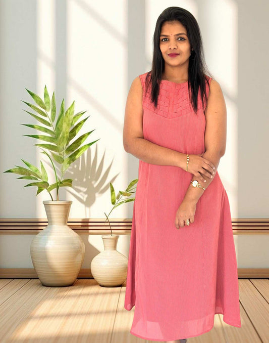 170225Z (E5333) DRESS KURTI - Rust Peach