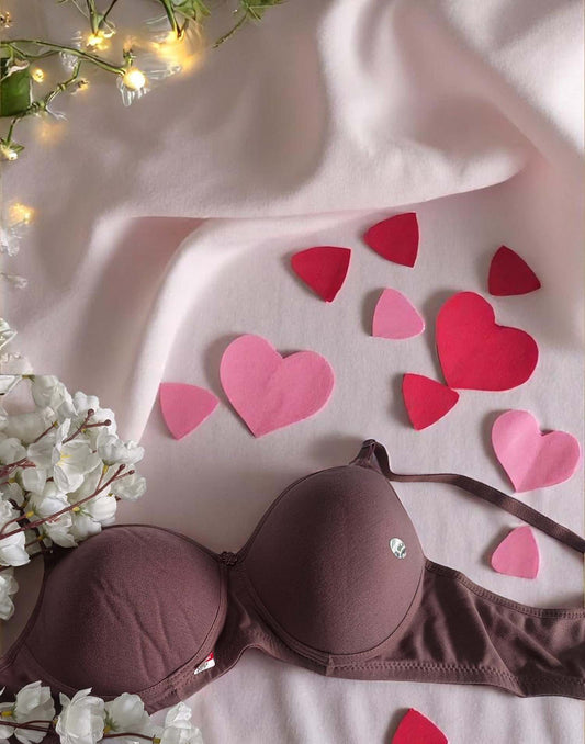 140525BR (E6071 - E6072) V-MAX PADDED BRA - Chocolate