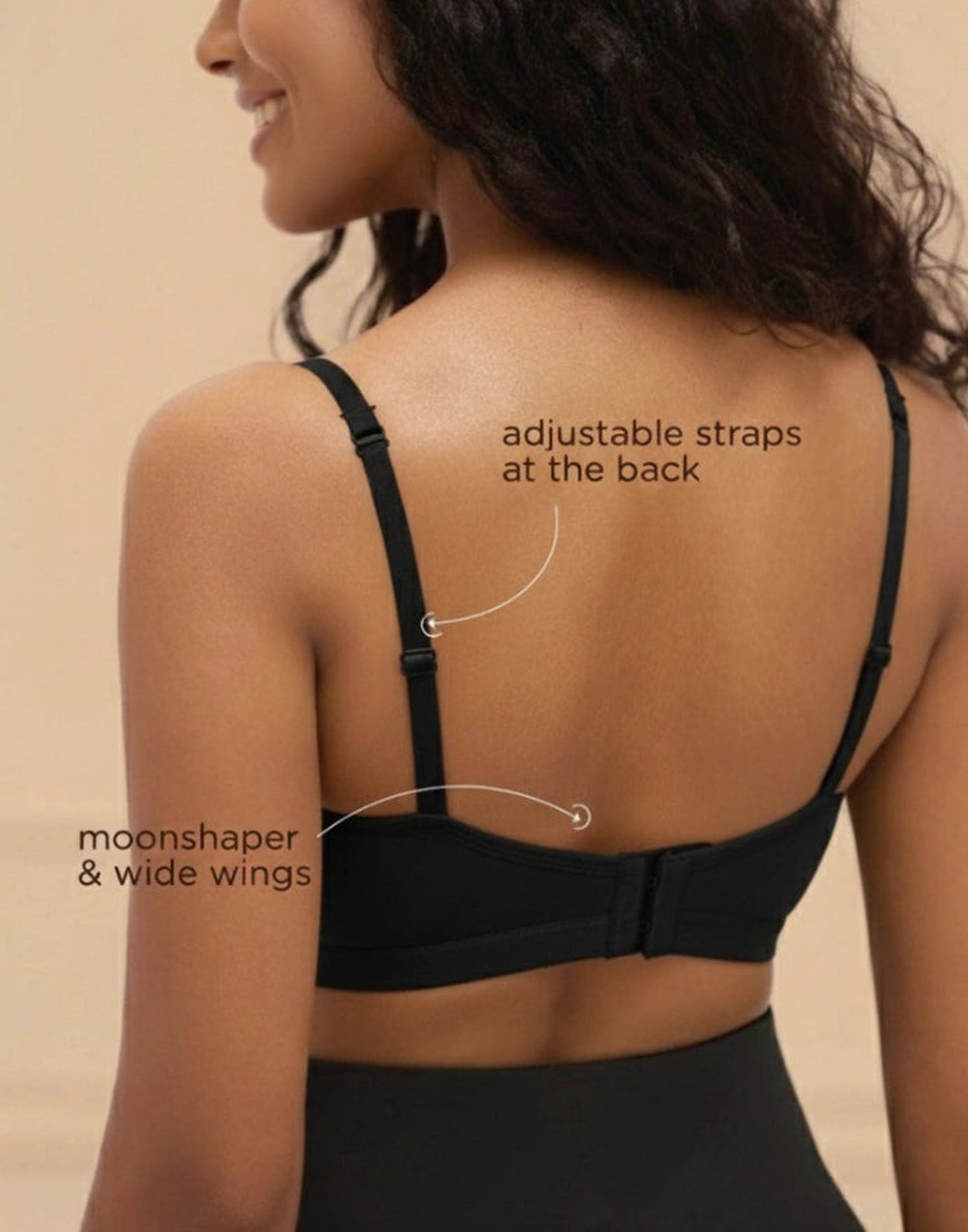 NON PADDED T-SHIRT BRA BLOSSOM ESSENTIAL BLACK E3179 210625BR - ELENTRA DESIGNS BY NIMI HEINS