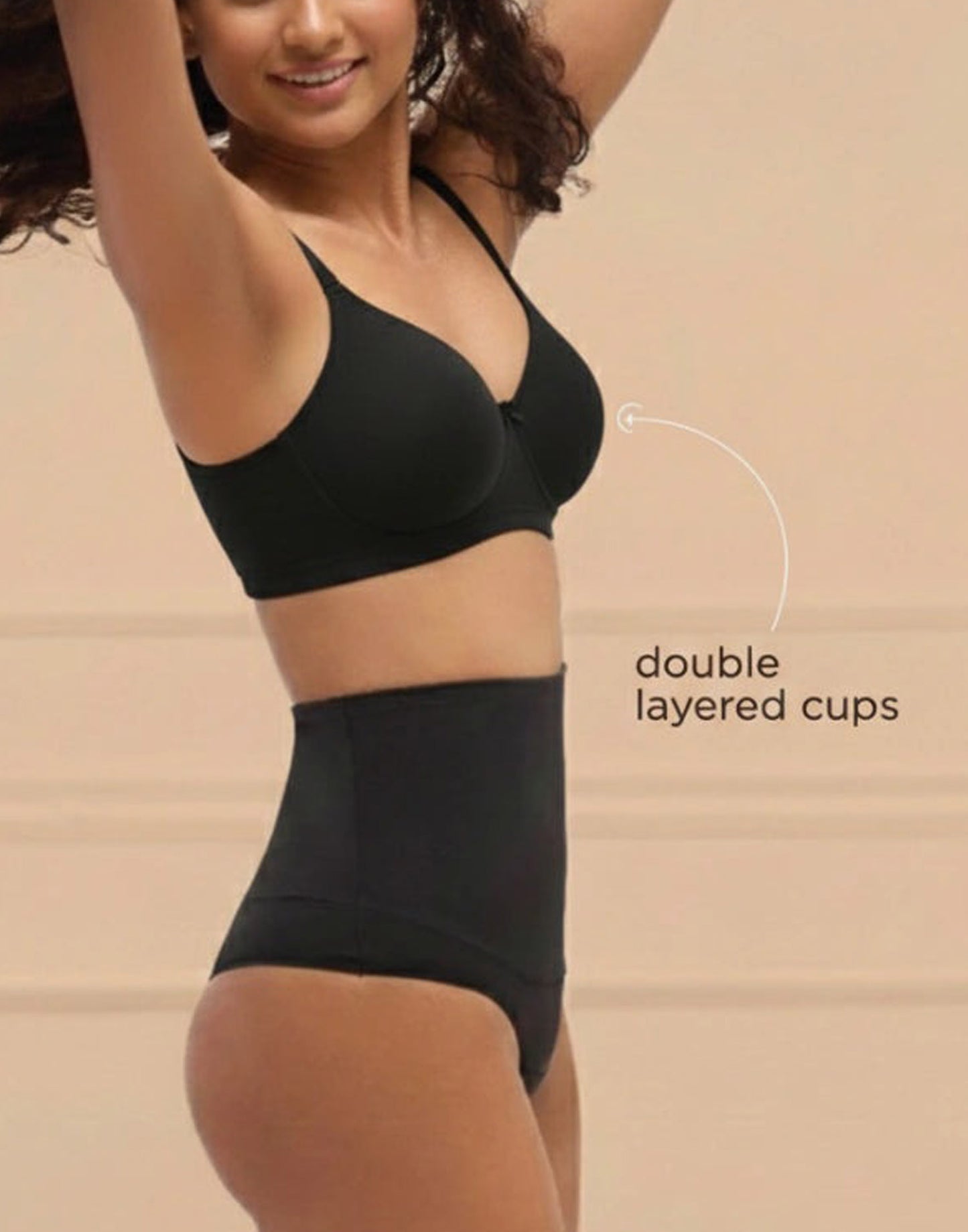 NON PADDED T-SHIRT BRA BLOSSOM ESSENTIAL BLACK E3179 210625BR - ELENTRA DESIGNS BY NIMI HEINS