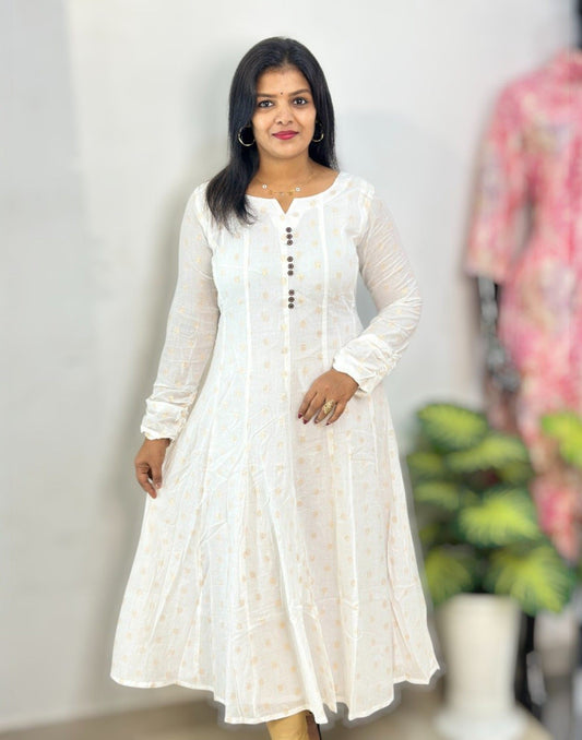 290825EK (E6453) ONAM SPECIAL PANEL CUT ANARKALI - Polga