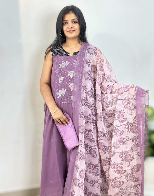 090925ML (E6481) UN-STITCHED SETS - Dusty Grape