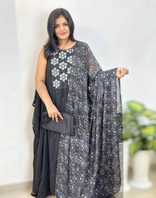 090925ML (E6481) UN-STITCHED SETS - Black