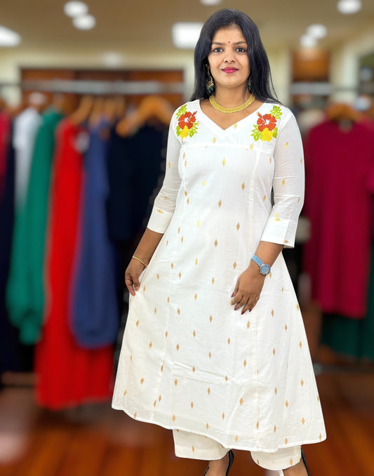 240825EK (E6416) ONAM SPECIAL CO-ORD SET - Rust