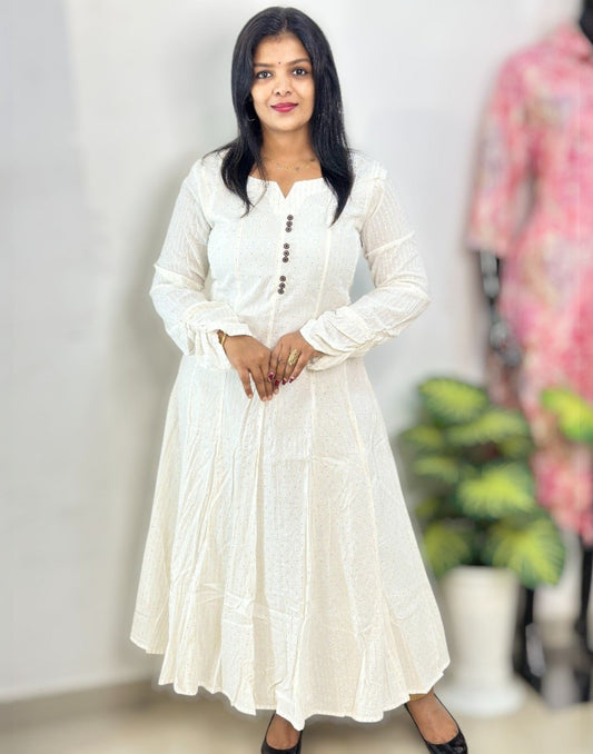 290825EK (E6453) ONAM SPECIAL PANEL CUT ANARKALI - Dots