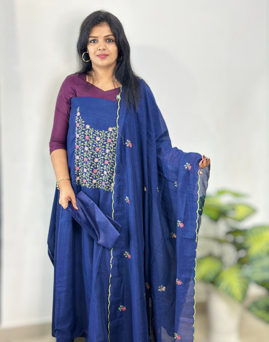 180925ML (E6243-6485) UN-STITCHED SETS - Midnight Blue