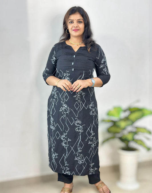 171225KS  KURTI SET - Black