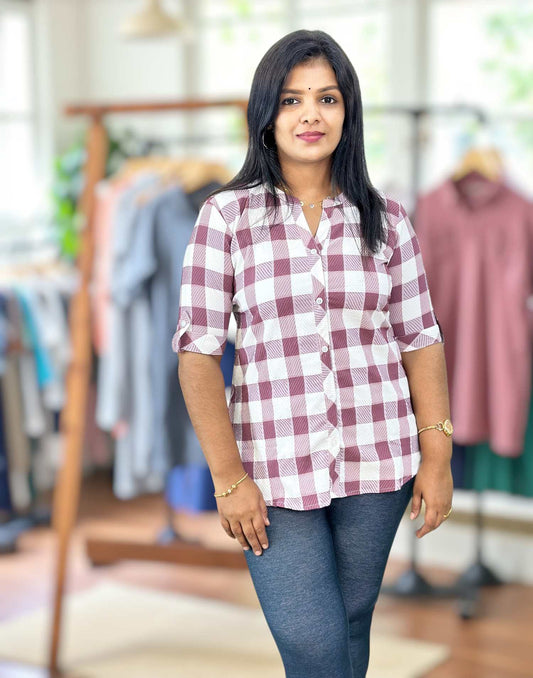 111025ST (E6571) SHORT TOP - Dusty Wine