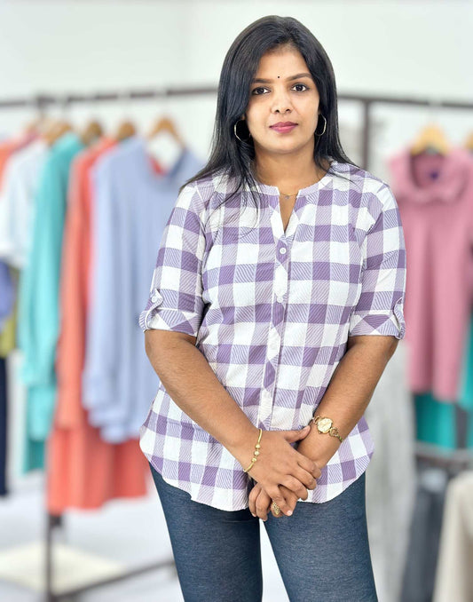 111025ST (E6571) SHORT TOP - Lavender