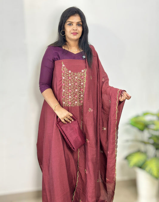 180925ML (E6243-6485) UN-STITCHED SETS - Burgundy