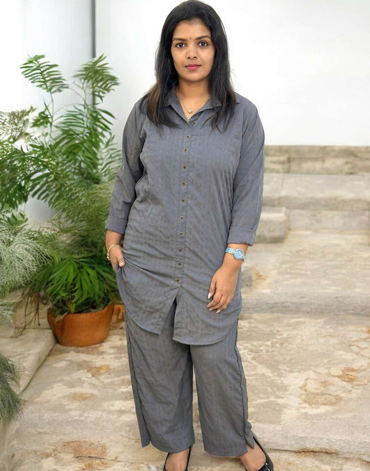 250325K (E5455) CO-ORD SET - Dark Gray