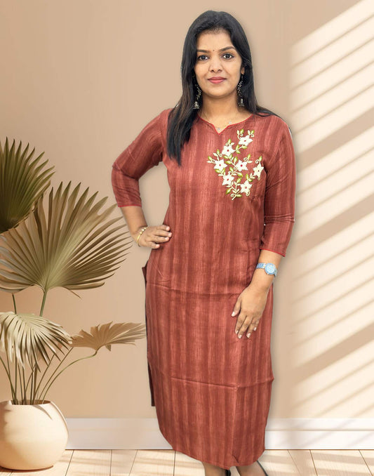 081224C (E4343) BUDGET BUY KURTI - Brown