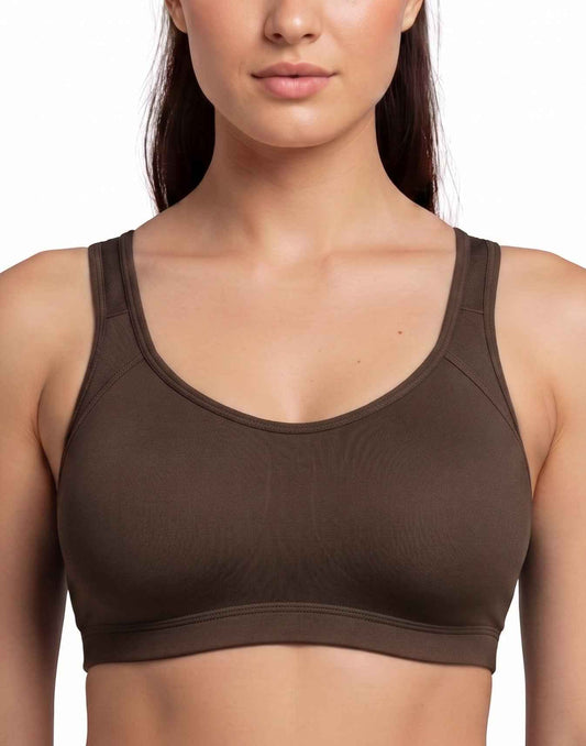 NON PADDED SPORTS BRA ALISHAN D.COFFEE E6996 300526BR