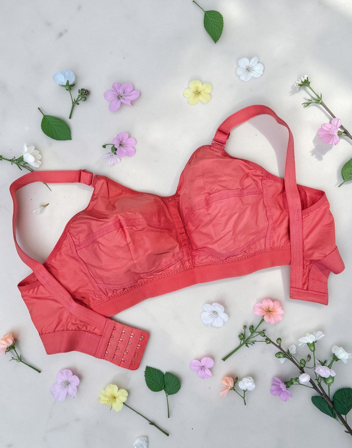 NON PADDED BRA RIZA COTTON FIT KORAL E6776 280226BR - ELENTRA DESIGNS BY NIMI HEINS