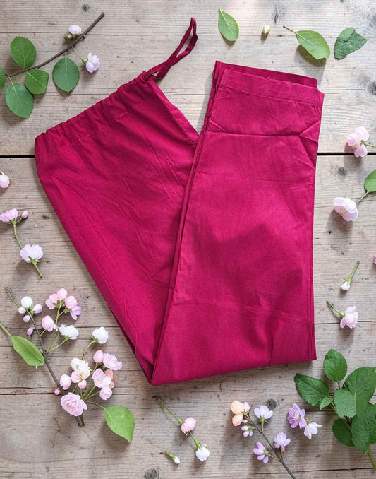 KURTI PANT PURE COTTON RANI PINK E4289 090326BW - ELENTRA DESIGNS BY NIMI HEINS