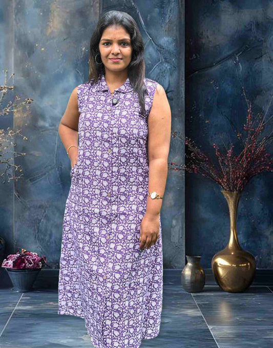 221124C (E4327) BUDGET BUY A-LINE KURTI - Lavender