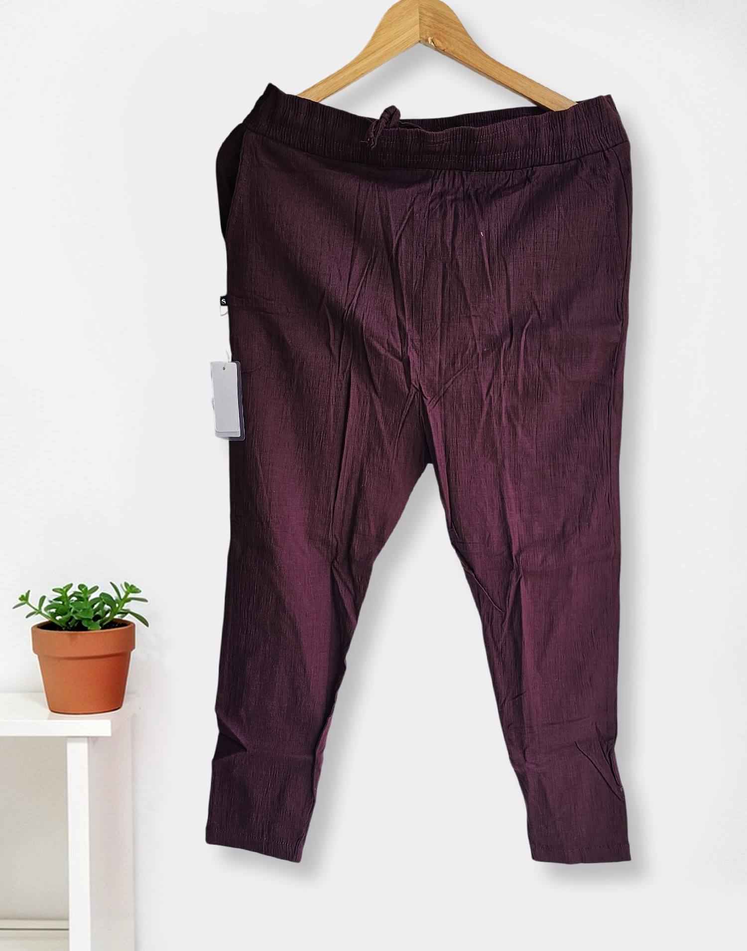 CIGARETTE PANT DARK WINE E4288 090326BW - ELENTRA DESIGNS BY NIMI HEINS