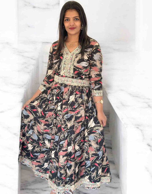 180225Q (E5336) BUDGET BUY ANARKALI - Black