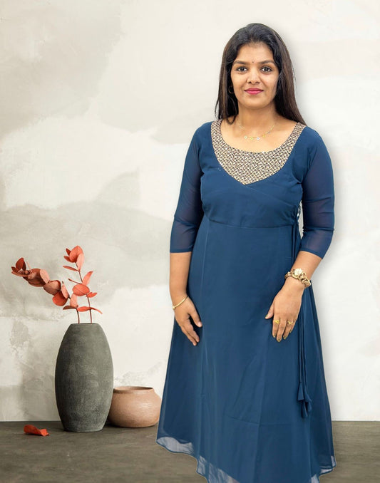 170624 (E3104) OFFER ZONE KURTI - Peacock Blue