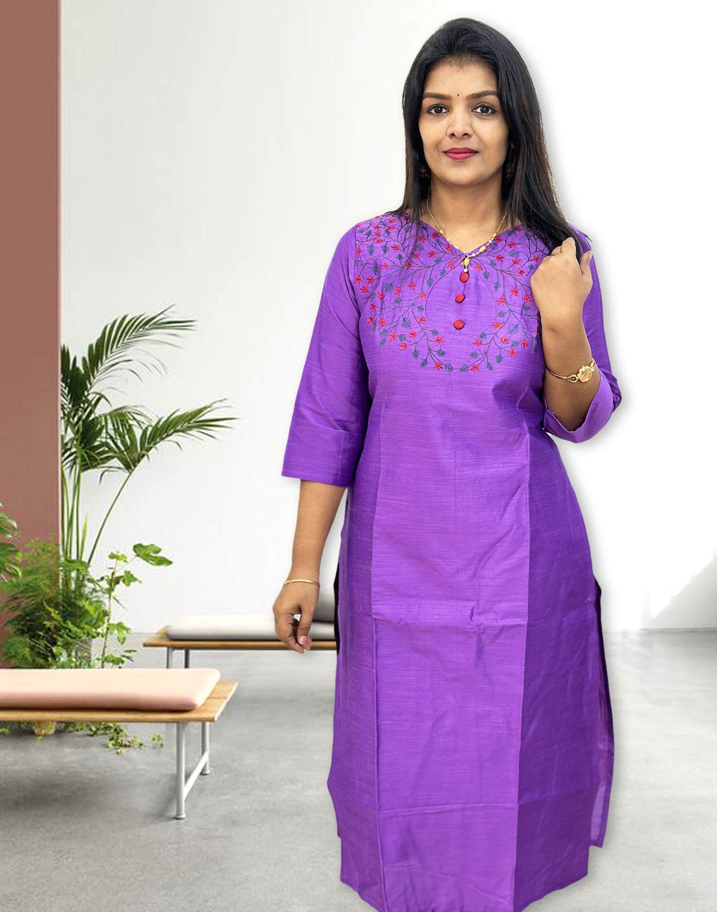 090924 (E4221) ONAM SPECIAL KURTI  - Lavender