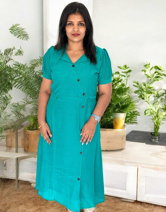 040325L (E5394) DRESSES - Shamrock Green