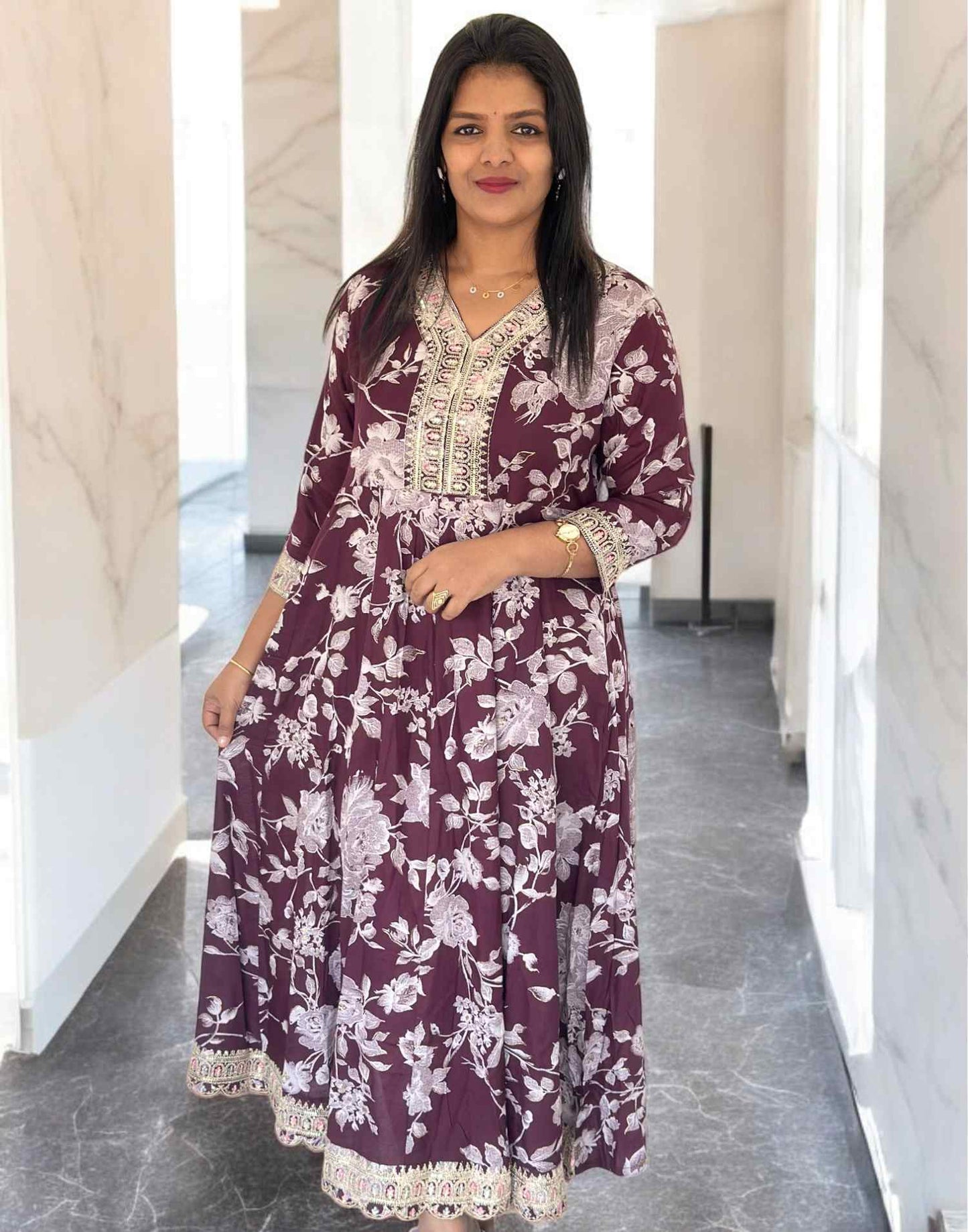 180225Q (E5336) BUDGET BUY ANARKALI  - Dark Wine