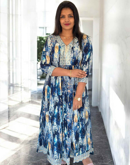 180225Q (E5336) BUDGET BUY ANARKALI - Blue